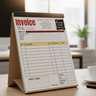Bloc-note Facture de petite entreprise à logo personnalisé R