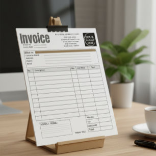 Bloc-note Facture de petite entreprise avec logo personnalis