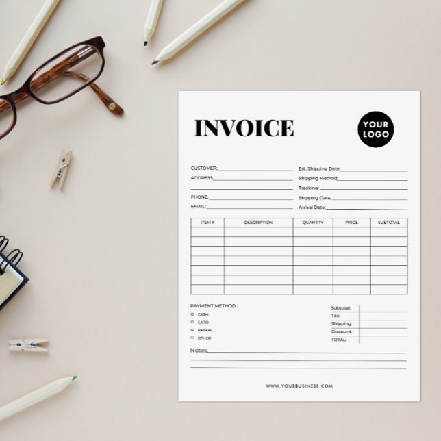 Bloc-note Facture d'entreprise minimaliste (Créateur téléchargé)