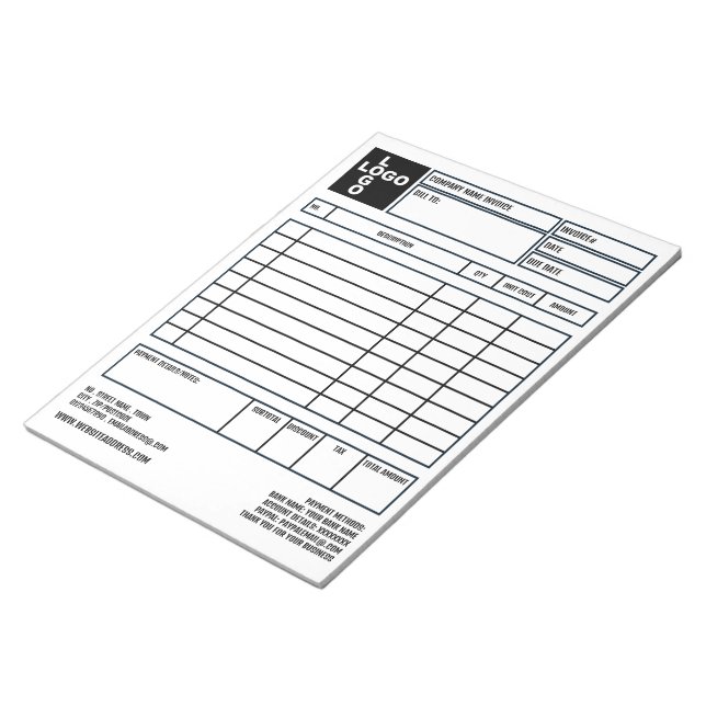 Bloc-note Facture/devis de grande entreprise Pro-Logo (Incliné)