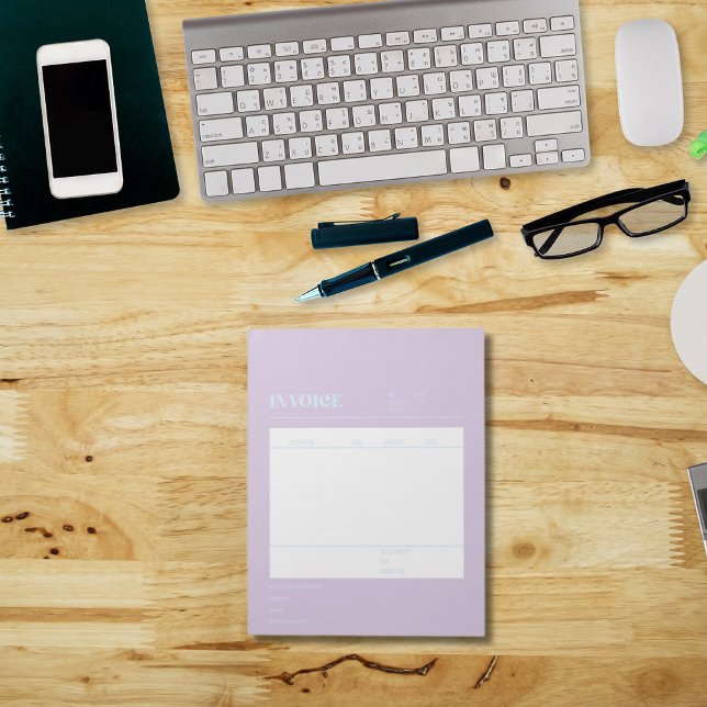 Bloc-note Facture Purple Blue Small Business (Créateur téléchargé)