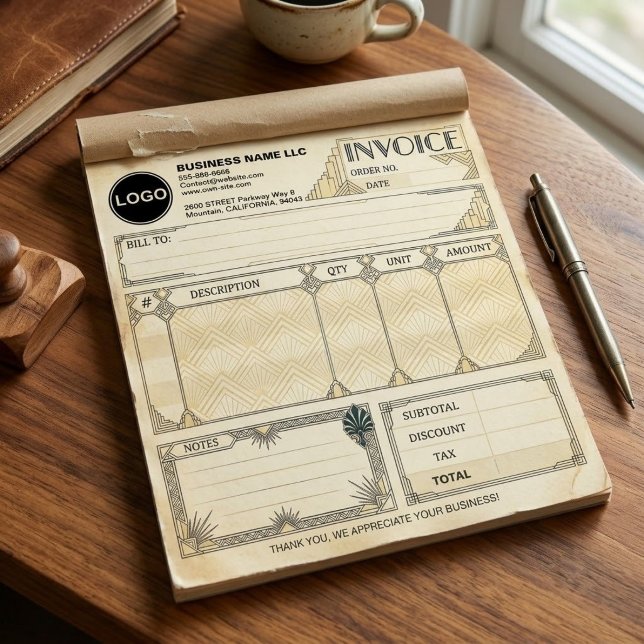 Bloc-note Factures Reçus de Vente Formulaires de Commande |  (printable antique sales bill pad, vintage custom business sales book, old template cash receipt book)