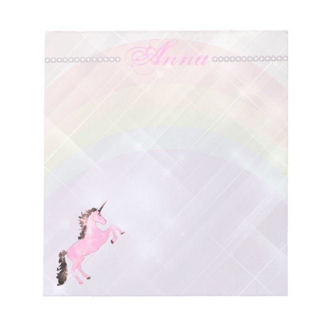 Bloc-note Faetastic licorn rose personnalisation (Devant)