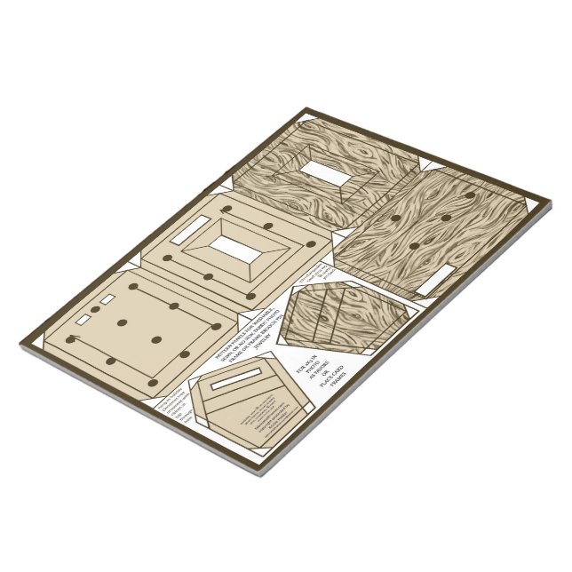 Bloc-note faire en bois imprimer carte photo cadre ornement  (Incliné)