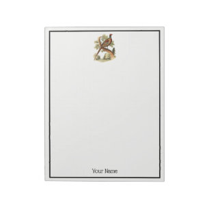 Bloc-note Faisant vintage sur la branche avec les arbres cou