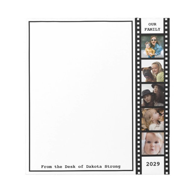 Bloc-note Famille Cinq Photo Film Strip Personnalisé (Devant)