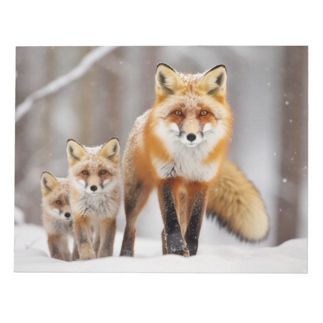 Bloc-note Famille d'animaux de renards errant nature (Devant)