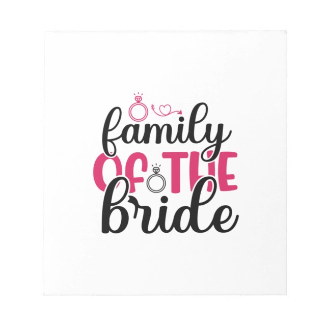 Bloc-note Famille mariage De La Mariée (Devant)