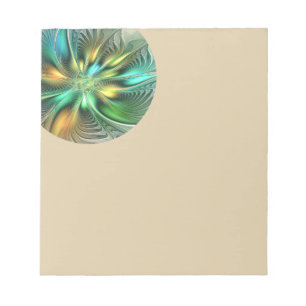 Bloc-note Fantaisie Abstraite Moderne Fleur Fractale Colorée