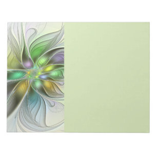 Bloc-note Fantaisie florale colorée abstraite moderne fracta