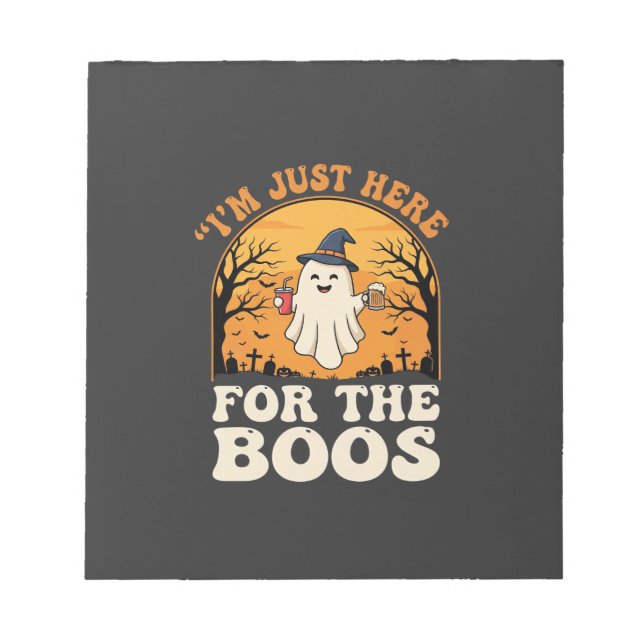 Bloc-note Fantôme d'Halloween ici pour les huées (Devant)