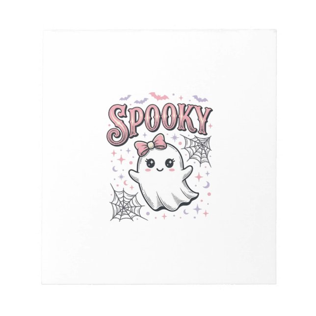 Bloc-note Fantôme Mignon Effrayant Design de Chemise Hallowe (Devant)