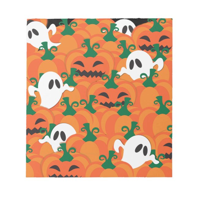 Bloc-note Fantômes d'Halloween Patch de citrouille hantée (Devant)