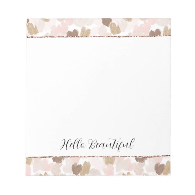 Bloc-note Fard à joues Pailleté Rose Crème Marron Cœurs  (Devant)