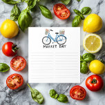 Bloc-note Farmers Market Bicycle Épicerie Liste d'achats<br><div class="desc">Faites vos listes d'achats en style avec ce bloc-notes personnalisable d'épicerie,  de planification de repas ou de liste de choses à faire. Customisez ou ajoutez du texte pour répondre à vos besoins. Conserver ou supprimer les lignes aussi. Consultez ma boutique pour plus de tailles et de styles!</div>