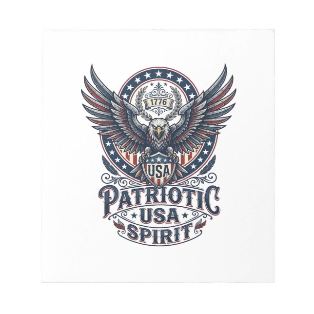 Bloc-note Faucon de bataille patriotique Aigle patriotique & (Devant)