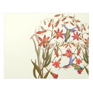 Bloc-note Faune florale de fleurs d'oiseaux de colibri