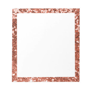 Bloc-note Faux pailleté bordeaux cuivré brillant bordure bla