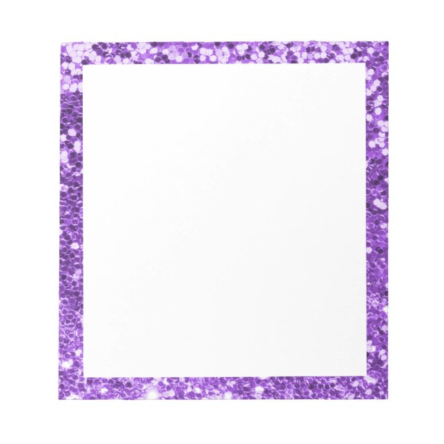 Bloc-note Faux pailleté bordeaux violet frontière blanc (Devant)