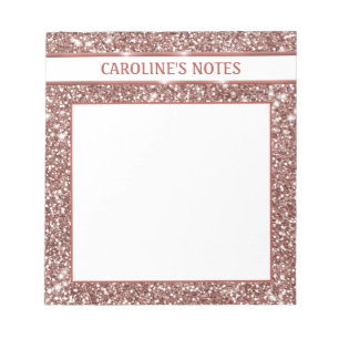 Bloc-note Faux Rose Parties scintillant or Texture Look & Cu
