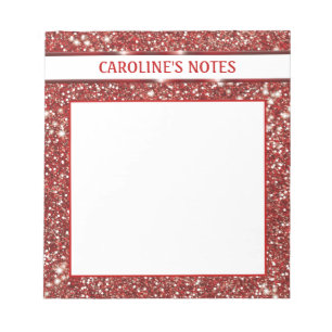 Bloc-note Faux Rouge Parties scintillant texture Look avec t