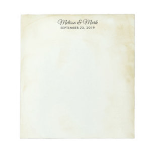 Bloc-note Faux Vintage Parchment Mariage de style occidental