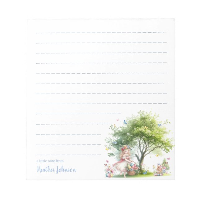 Bloc-note Fée de Pâques personnalisée (Devant)