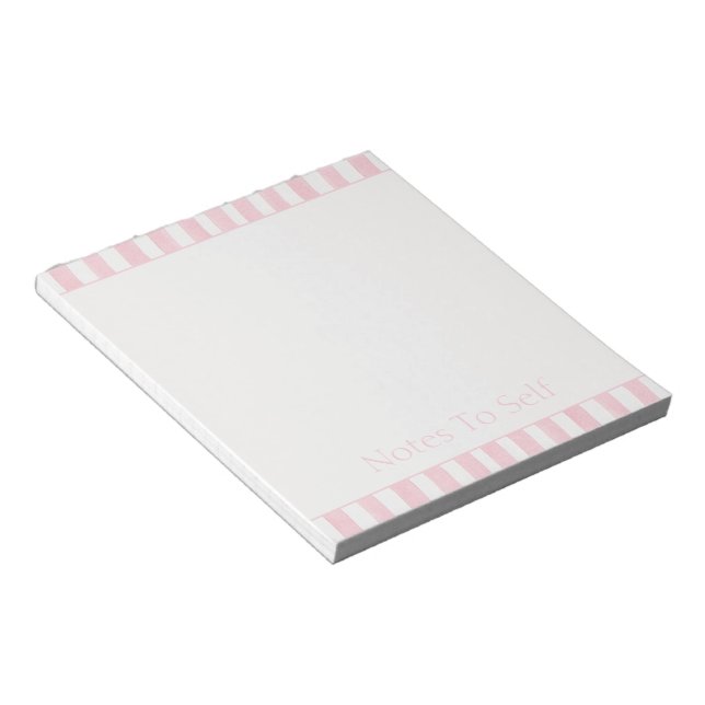 Bloc-note Féminin Rose Blanc Rayures   (Incliné)