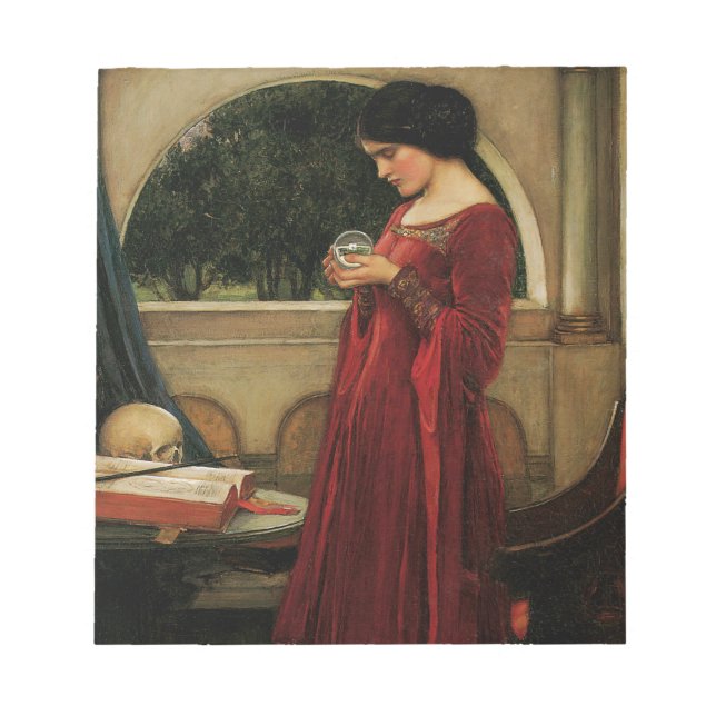 Bloc-note Femme à la boule de cristal, peinture de Waterhous (Devant)