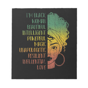 Bloc-note Femme Africaine Gift Melanin Pride Histo Noir