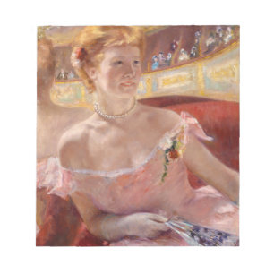 Bloc-note Femme américaine avec collier perle et robe rose
