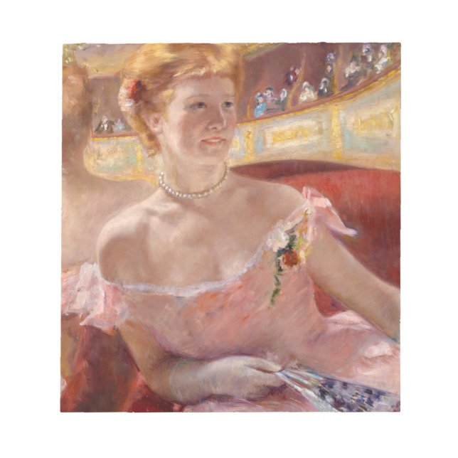 Bloc-note Femme américaine avec collier perle et robe rose (Devant)