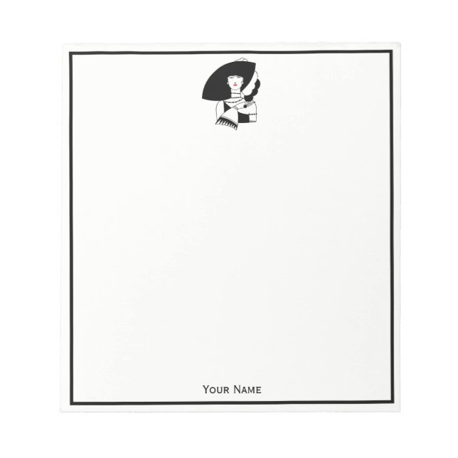 Bloc-note Femme Art Déco En Gros Gants Casquettes RL (Devant)