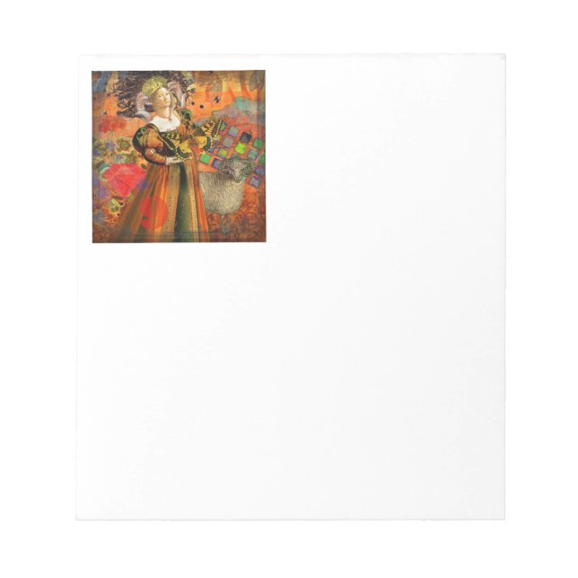 Bloc-note Femme Bélier Orange : Collage d'art antique gothiq (Devant)