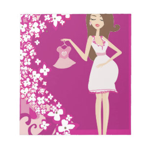 Bloc-note femme enceinte brunette
