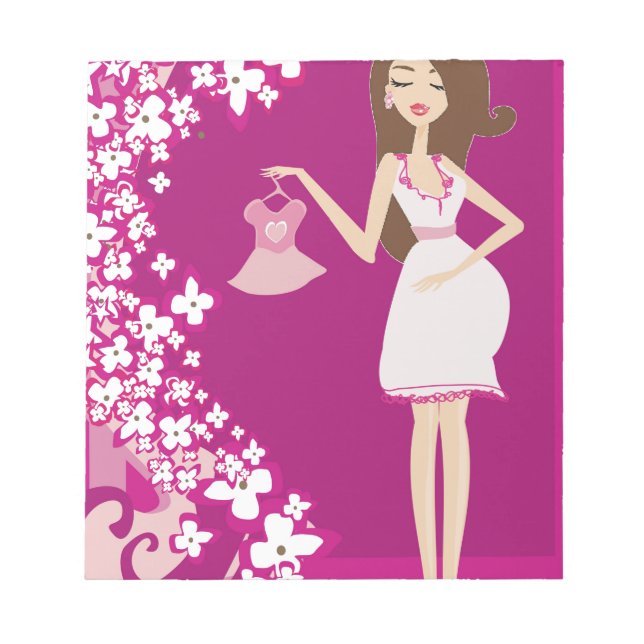 Bloc-note femme enceinte brunette (Devant)