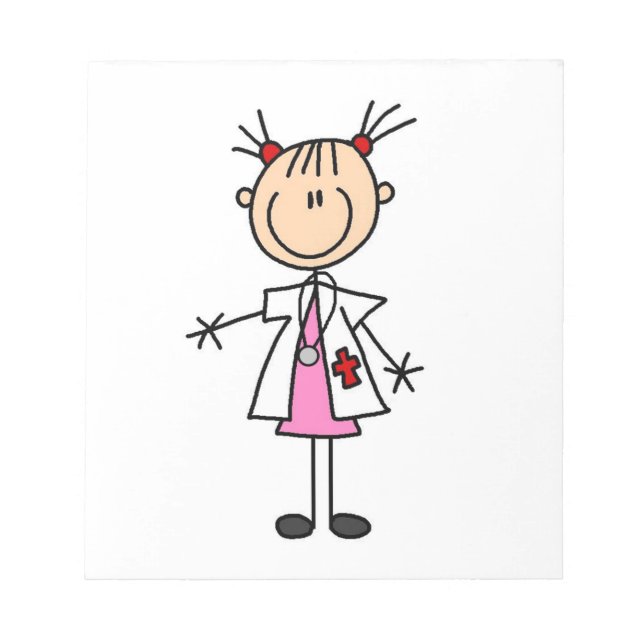 Bloc-note Femme Médecin Bâtonnet Figure (Devant)