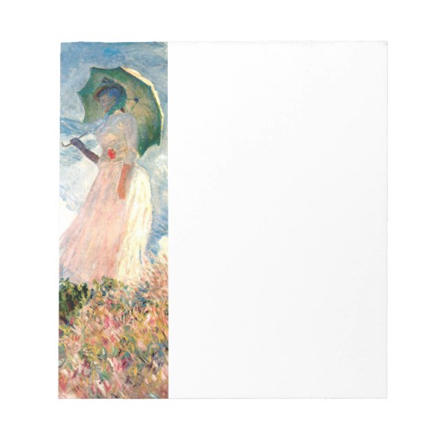 Bloc-note Femme Monet avec un parasol face à gauche (Devant)