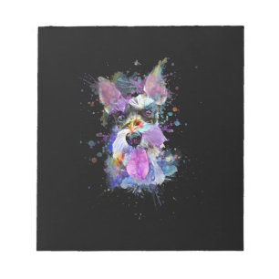 Bloc-note Femme Schnauzer Coloré Conception Chien V-Cou