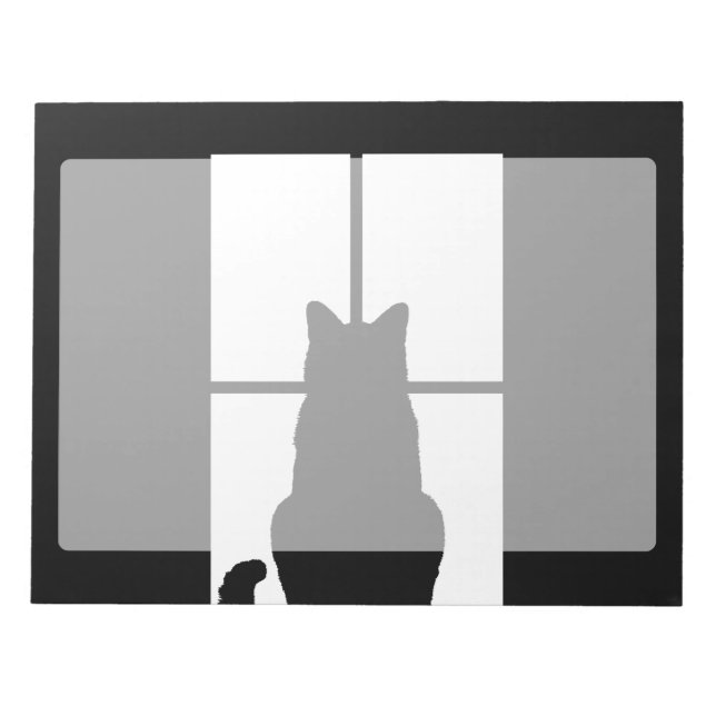 Bloc-note Fenêtre Chat noir Cliquez pour Customiser une déco (Devant)