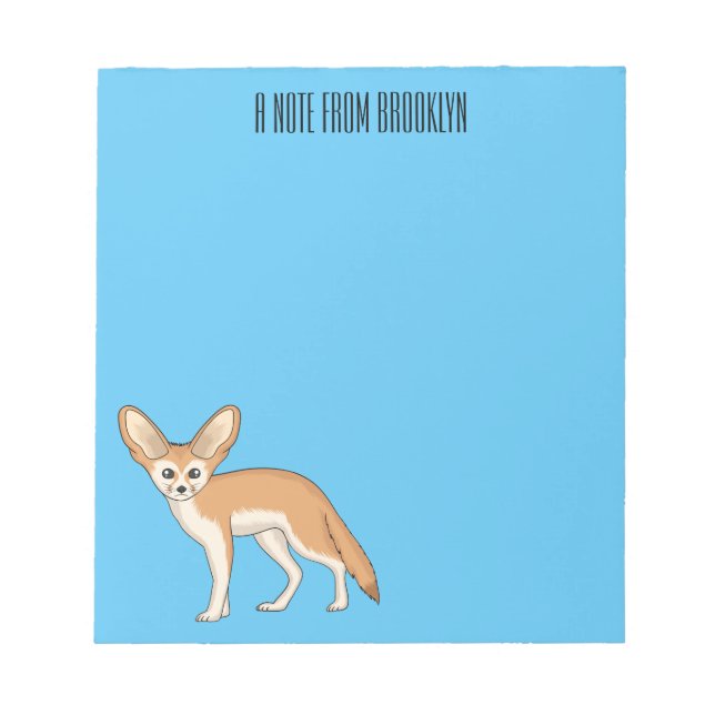 Bloc-note Fennec fox cartoon illustration (Devant)