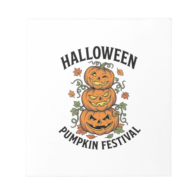 Bloc-note Festival de citrouilles d'Halloween Jack O Lantern (Devant)