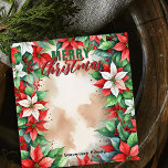Bloc-note Festive Poinsettia et Holly Berries Noël<br><div class="desc">Étendez la joie des fêtes avec ce bloc-notes de Noël personnalisable! Doté d'une frontière festive de poinsettias vibrantes et de verdure luxuriante, il est parfait pour des messages, des notes ou des listes personnalisés. Le texte "Joyeux Noël" en haut est entièrement personnalisable, vous permettant d'ajouter vos propres salutations de vacances...</div>