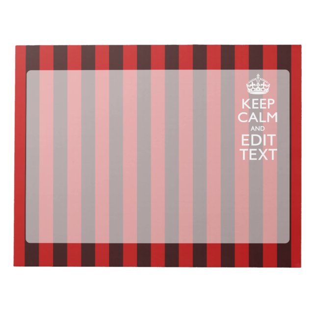 Bloc-note Festiver garder le calme votre texte sur les bande (Devant)