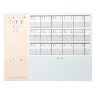 Bloc-note Feuille de résultats de Bowling 3 jeux + Notes   L