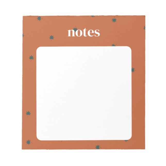 Bloc-note Feuille d'érable marron et vert rustique (Devant)