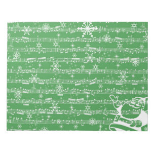 Bloc-note Feuille verte vintage de musical de Noël
