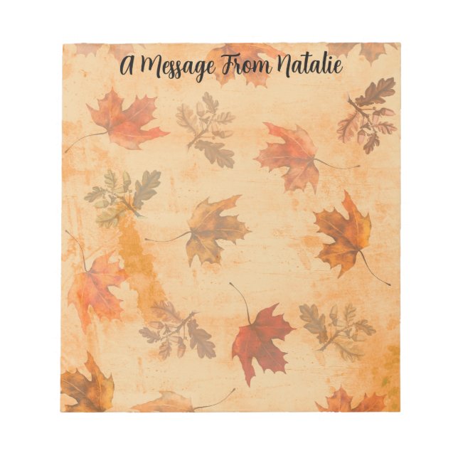 Bloc-note Feuilles d'automne sur fond grunge (Devant)