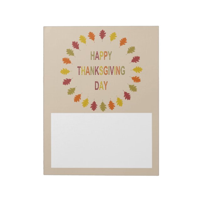 Bloc-note Feuilles de chêne de Thanksgiving (Tourné)