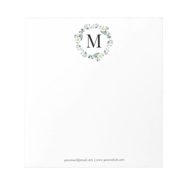 Bloc-note Feuilles de eucalyptus vert Botanique Mariage (Devant)